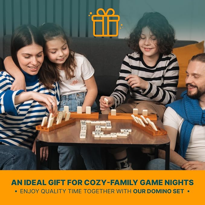 Dominos Game Double 9 - Dominos Set for Adults and Kids Ages 8 and up - Double Nine Dominoes Set, Classic Board Games - Domino Set for Family Game Nights - Double Nine Dominos Set 55 Tiles with Case