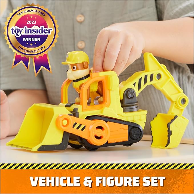 Rubble & Crew, Rubble’s Bulldozer Toy Truck with Movable Parts and a Collectible Action Figure, Kids Toys for Ages 3 and Up