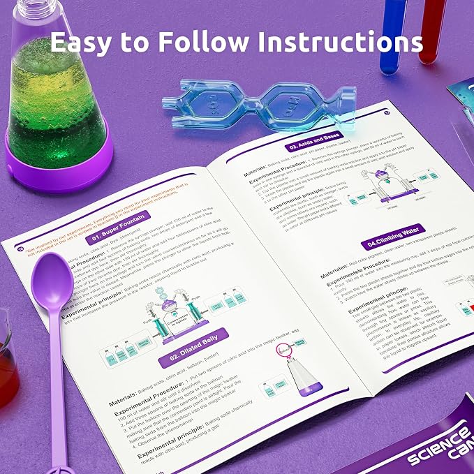 Science Can Science Kit for Kids 8-12 with Unique Lab Station, 50+ Chemistry Experiments & STEM Projects for Boys & Girls, Educational Toys & Learning Gift Idea for Birthday