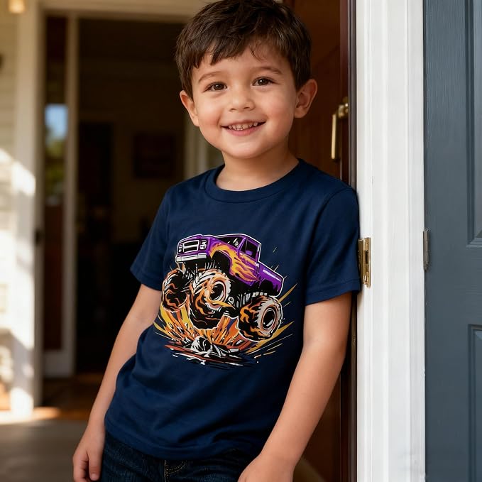 Funnycokid Toddler Boys Shirts Graphic T-Shirt Kids Short Sleeve Tees 2-7 Years