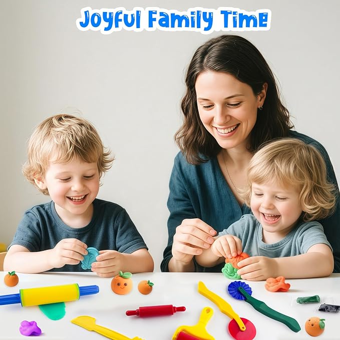 Clay and Dough Tools 6 Pieces Basic Dough Tool Set for Kids, Variety of Rolling Pins, Rollers, Cutters