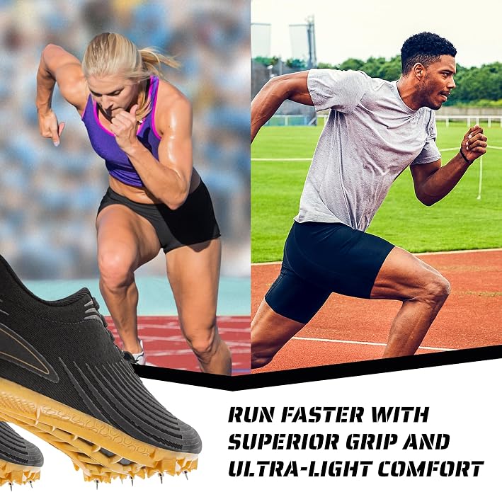 RUNIC Track & Field Shoes for Men, Women & Kids – Pro Running Spikes for Sprint, Race & Training – 7 Spikes + Extra Spikes & Wrench (US Men Size)