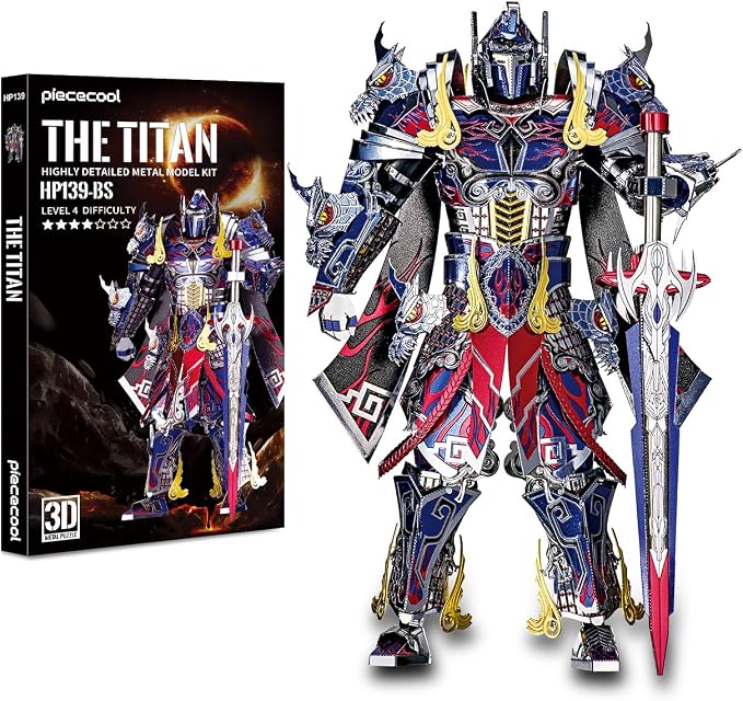 Piececool Metal 3D Puzzle for Adults The Titan Metal Mecha Model Kits, Brain Teaser DIY Building Kit Family Time,Home Decor Best Gifts