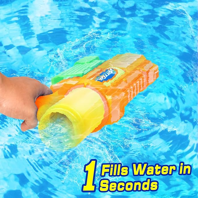 Super Water Gun for Kids Adults: 1200cc Super Water Gun Soaker 2 Pack Squirt Blasters with Impressive Range - Ideal Toys for Boys Girls Summer Outdoor Swimming Pool Beach Sand Water Fighting Fun