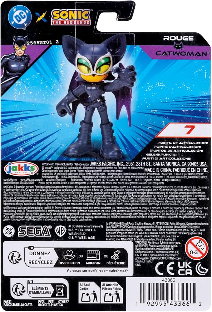 DC X Sonic Collectable 2.5 Inch Scale Action Figures Knuckles Silver Rouge Dr. Eggman Featuring Multiple Points of Articulation for Action-Packed Posing
