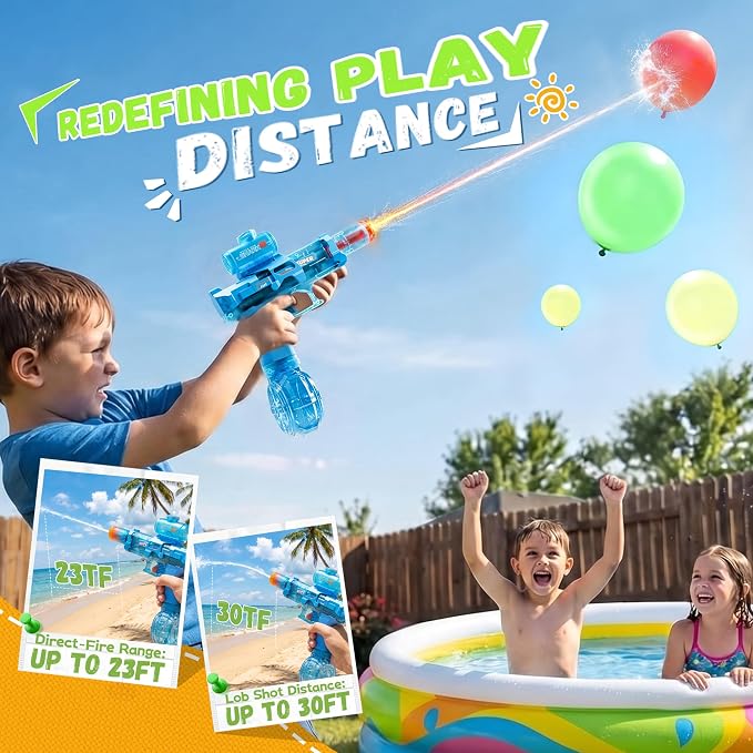 Electric Water Gun for Kids Automatic Squirt Gun with LED Flame Effect & Realistic Slide Action, Lightweight Rechargeable Water Blaster for Outdoor Summer Pool Beach Night Toys