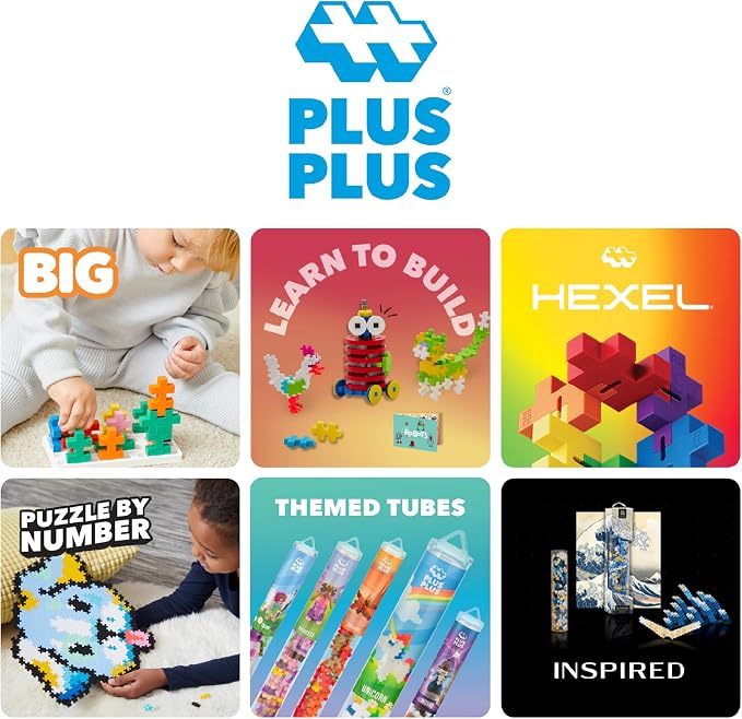PLUS PLUS 240 Piece Celebration Mix Tube - Mini Interlocking Building Blocks Set, Stem Toys for Kids - Sensory Bin Fillers/Math Manipulatives Classroom Must Haves Gifts for Boys & Girls