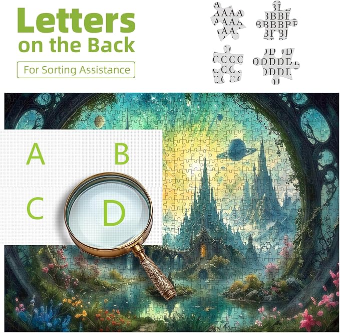 Science Fiction Landscape Jigsaw Puzzle for Adults - Fantasy 1000 Piece with Letters on Back - Challenging Family Game Gift - Finished Size 26.75 x 19.75