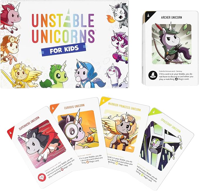 Unstable Games - Unstable Unicorns for Kids Edition Base Game - A strategic card game for Kids!