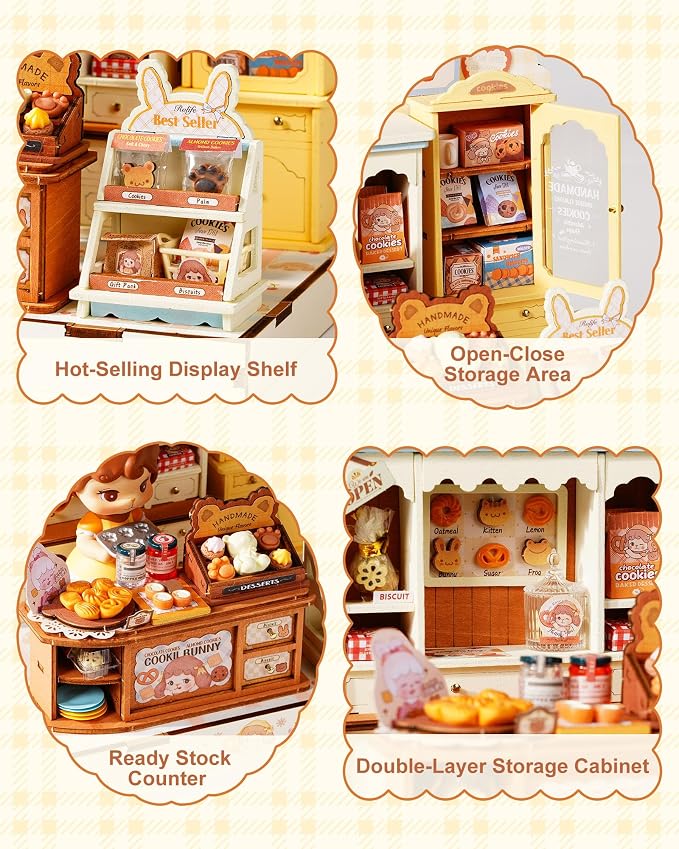 Rolife DIY Miniature House Kit for Adults, Mini Wooden Dollhouse Kit, Tiny House Diorama Building Kits-Birthday Christmas Craft Hobbies Gift for Teens Kids