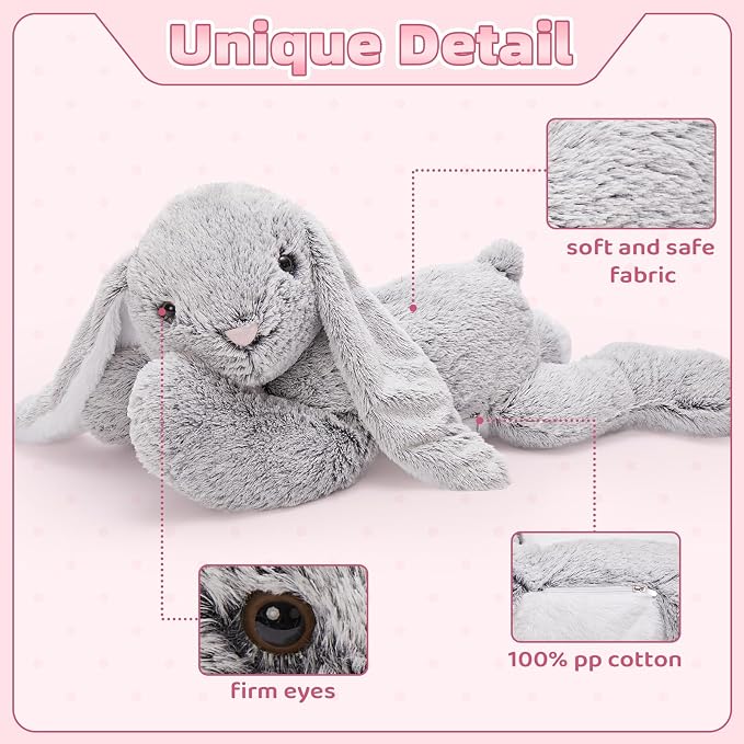 BENINY 31 Inch Large Bunny Stuffed Animal, Giant Easter Rabbit Plush Toy, Big Soft Cuddly Bunny Pillow Gift for Girls, Boys, Kids, Birthday and Christmas