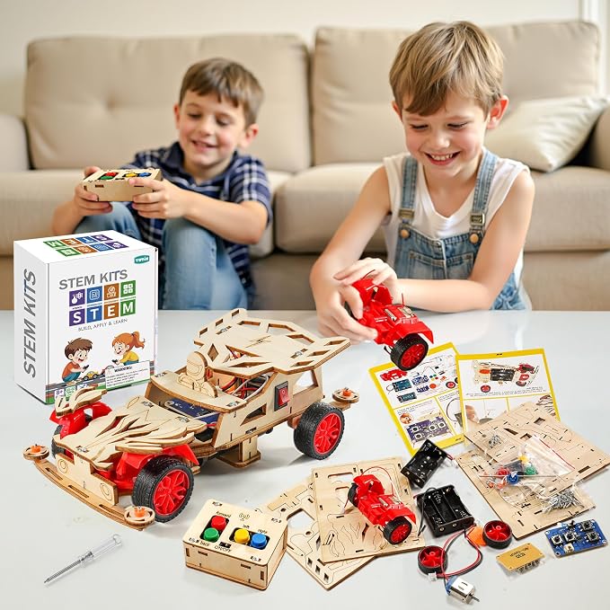STEM Kits for Kids Age 8-10, STEM Toys for Ages 8-13, Remote Control Model Car Building Kits, Science Kit Crafts Projects 8-12, Wood 3D Puzzles, Gifts for 9 10 11 13 14 Year Old Teen Boys Girls