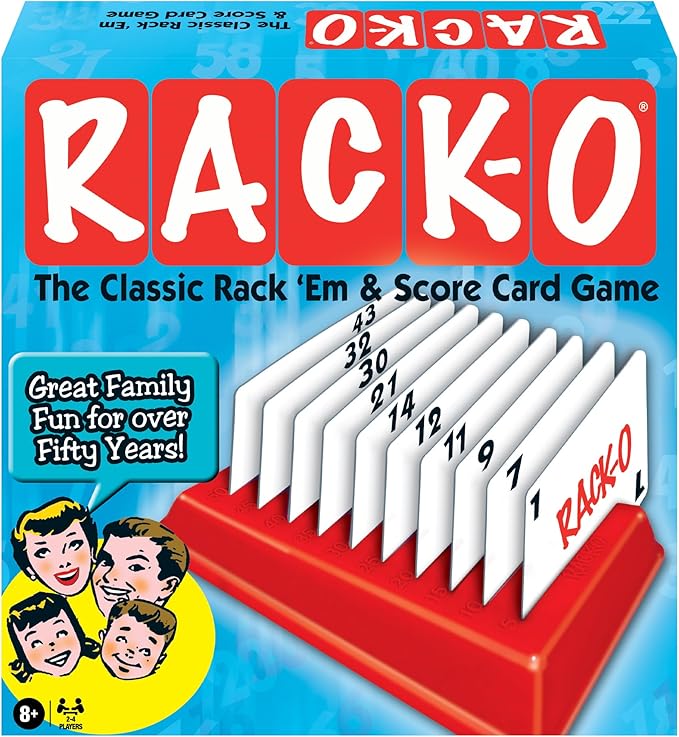 Winning Moves Rack-O Retro Edition, Enjoyed Since the 50's Games USA | Classic Tabletop Game, Since the 1950's, Ages 8+, 2-4 Players, Model 6122