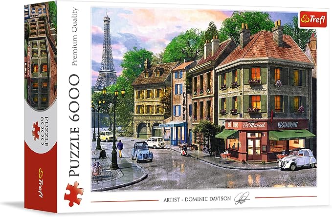Trefl Street of Paris 6000 Piece Jigsaw Puzzle Red 54"x38" Print, DIY Puzzle, Creative Fun, Classic Puzzle for Adults and Children from 15 Years Old