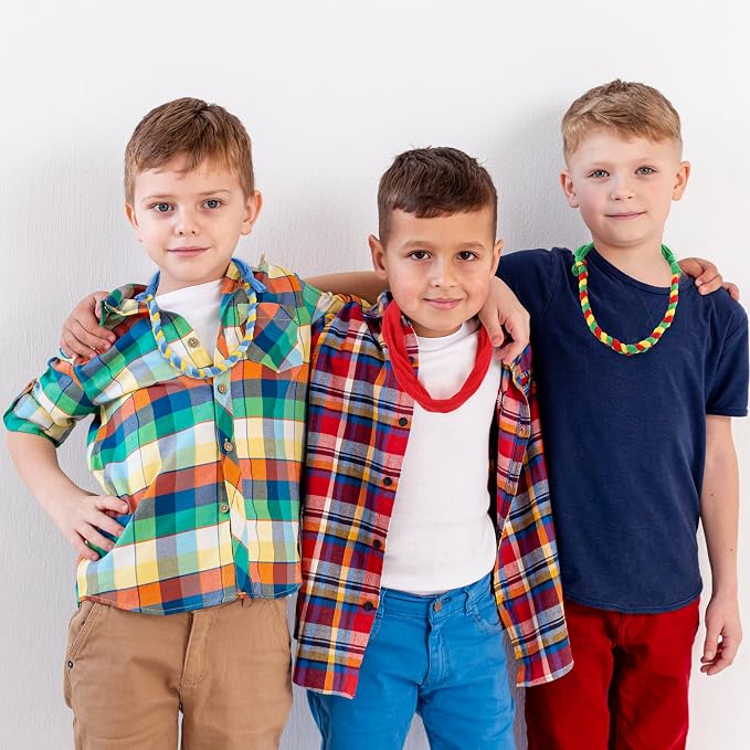6 Packs Fabric Chewy Necklaces, Terry Cloth Chew Necklace for Autism Girls and Boys, ADHD Toddler, Teens, Adults