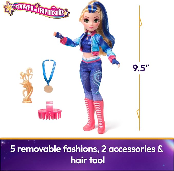 Unicorn Academy, Power of Friendship Isabel Doll with Trophy, Medal & 5 Fashion Accessories, 9.5”, Dolls & Unicorn Toys for Girls Ages 4 and up