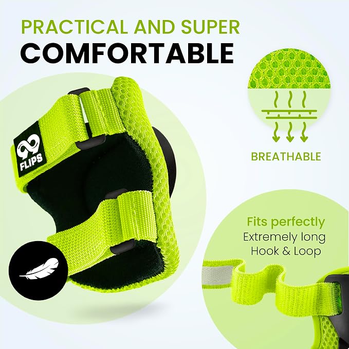 99FLIPS 6pcs Complete Set 3-12 Years- Knee Pads Elbow Pads and Wrist Guards for Kids and Toddler