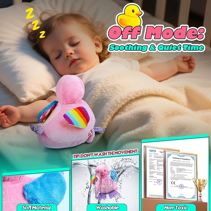 Esjay Baby Toys 6-12 18 Months, Crawling Musical Duck Plush Tummy Time Toy, Dancing Bouncing Recording Walking Sensory Toys for 6 Month+ Old Infants, Gifts for 1 2 3 Year Old Girls Toddlers