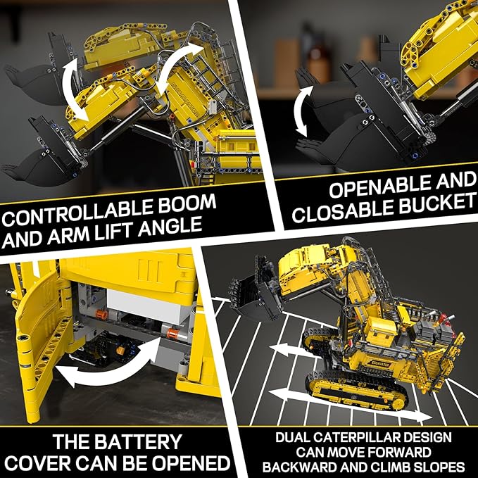 Mould King 17070 App Control Large Excavator Building Kit, RC Diggers Construction Set, Mining Excavator Construction Vehicle Building Blocks for Adults (4767 Pieces)