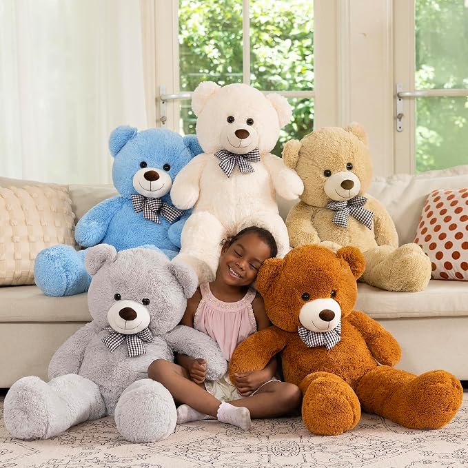 MaoGoLan Giant Teddy Bear Plush Toy - Ultra Soft & Cute Large Stuffed Animal 39 inches, Perfect for Baby Showers, Birthdays, Valentines Day Gifts (Kids, Couples, Family),Beige