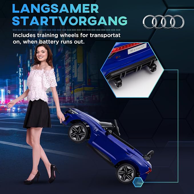 Aosom Licensed Audi RS e-tron GT 12V Ride On Car Truck for Kids, Electric Car Ride On Vehicle w/Parent Remote Control, Music, Lights, for Toddlers, Dark Blue