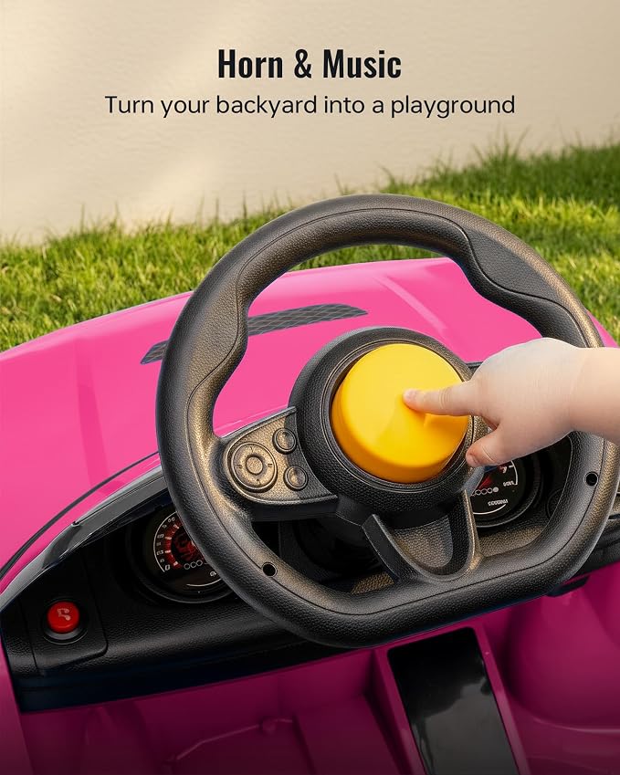Licensed Dodge Ride on Push Car for Toddlers 1-3 Years with Handle & Music