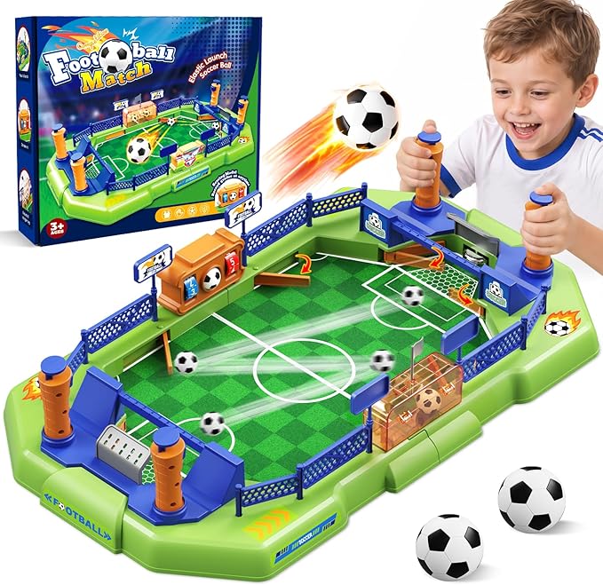 Mini Foosball Table Game for Kids – 2 Player Soccer Board Game with Scoreboard, Portable Tabletop Football Pinball Game for Boys Girls Ages 3-8, Indoor Family Party Birthday Gift Toy