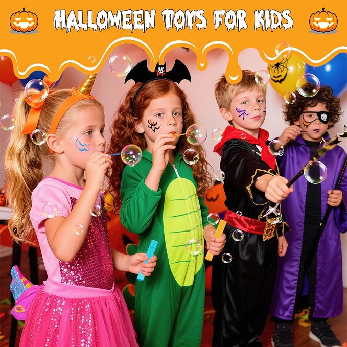 Halloween Party Favors Mini Bubble Wands 30PCS Halloween Goodie Bag Stuffers Treat Bag Fillers for Kids Halloween Bubbles No Candy Trick or Treat Toys Classroom Prizes Outdoor Gifts for Boys Girls