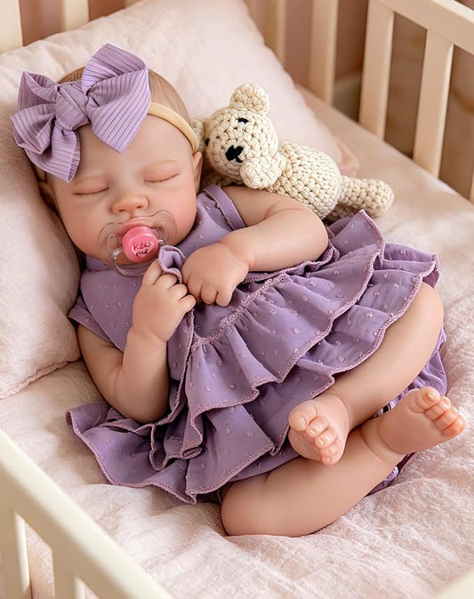 Aori Reborn Baby Dolls - 20-Inch Real Life Baby Doll with Poseable Limbs and Feeding Kit, Weighted Newborn Lifelike Baby Doll Gift Set for Seniors, Collectors and Kids 3+