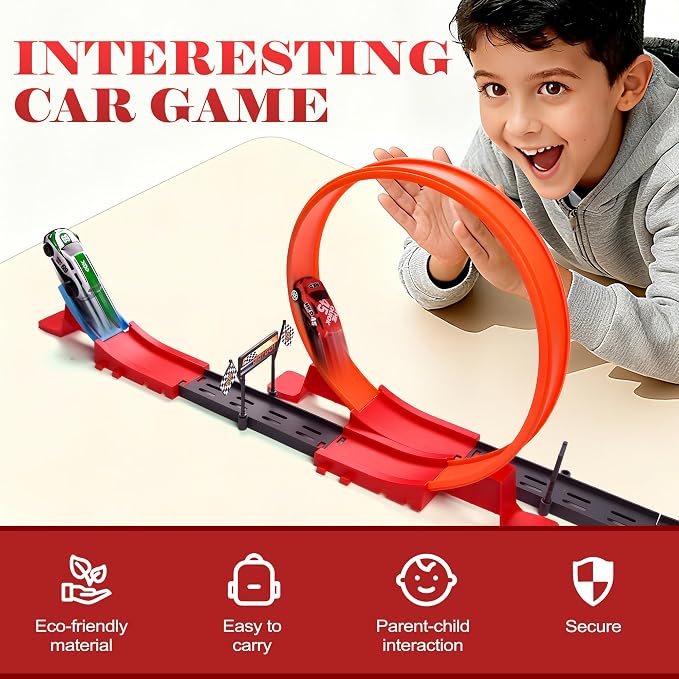 Slot Car Race Track Sets with 8 x 360° Loops & 6 High-Speed Cars,Car Race Track Sets for Kids 3-5 4-8 8-12, Racing Game Car Toys Gifts for Boys Girls Birthday,Christmas