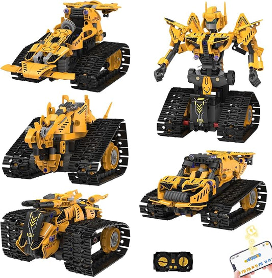 5-in-1 STEM Robot Building Kit, 373 Pcs Remote Control & APP Controlled DIY Robot Toys, Educational Science Building Blocks, for Kids Boys Girls Ages 8-14