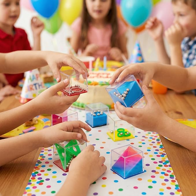 THE TWIDDLERS 28 Pack Brain Teaser Puzzle Cubes, Kids Party Favors - Assorted Difficulty Levels, Christmas Goodie Bag Fillers, Birthday Party Toys, Educational Classroom Prizes, Gifts for Boys & Girls