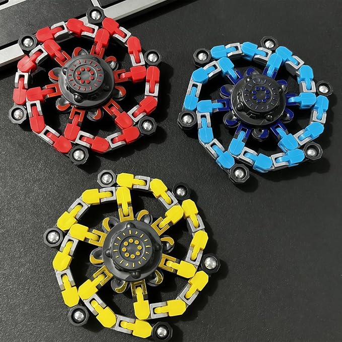 12Pcs Transformable Fidget Spinners Toys- Deformable Fingertip Gyro Stress Relief Sensory Toys, Easter Party Favors & Birthday Gifts for Kids Adults Boys Girls