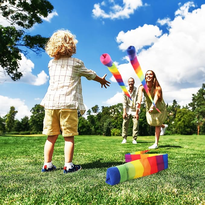 Leyndo 8 Pcs 26 Inch Throw and Catch Balls with Rainbow Tail, Fun Colorful Sports Comet Balls Playground Toys for School Classroom Beach Outdoor Camping Healthy and Fun Games (Mixed Color)