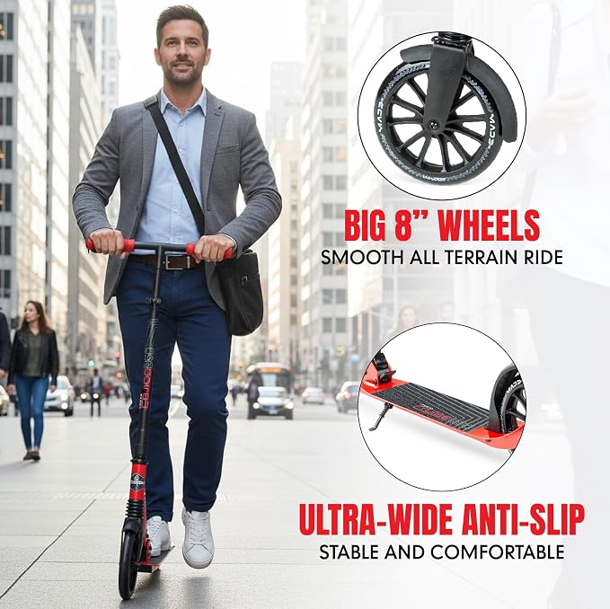Kick Scooter for Kids, Teens & Adults - Lightweight Durable Frame, Smooth Ride, Sturdy Deck - Fun Rides for All Ages - Madd Gear