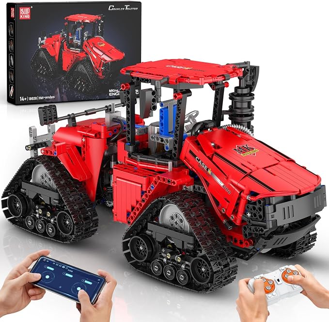 Mould King 18020 Technik Crawler Tractor Building Sets, APP Programmable Construction Large Vehicle Model Set, Tracked Tractor Building Kits Gift Toy for 14+ Adult/Teens/Enthusiasts(1769 Pcs)