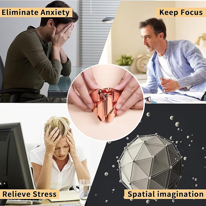 Metal-Puzzle Brain-Teaser 3D-Toys: Fidget-Toys Cool-Gadgets-Stuff Triangular Cube Box Puzzles-Toy ADHD Tools Stress Relief Gift for Kid Children Teen Adult Office Home School Christmas