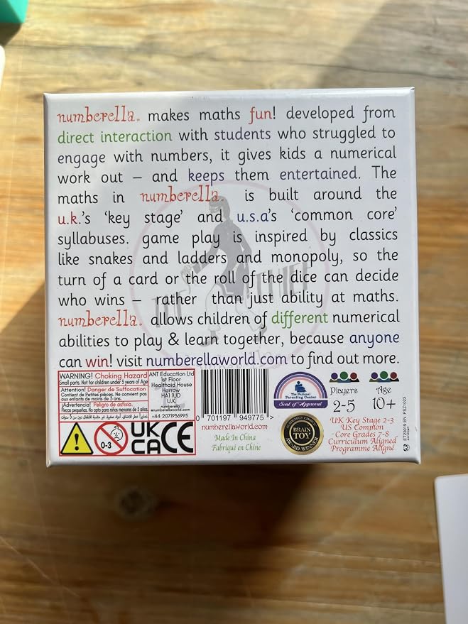 Numberella Deluxe Math Card Game – Level 3 | Ages 13–15, Grades 8–10 | Algebra, Geometry & Statistics | Middle School Math Game | Award-Winning STEM | 432 Questions, 6 Card Types | 2–5 Players