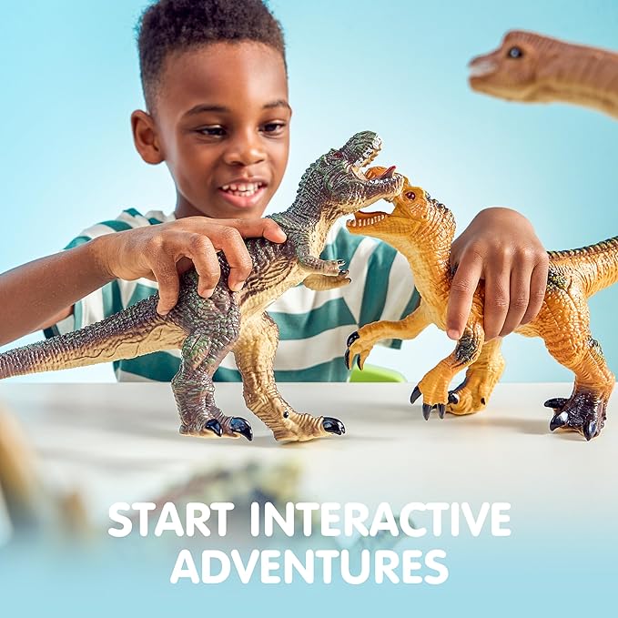 JOYIN Big Dinosaur Toys for Toddlers, 6 Piece Large Soft Dinosaur Figures with an Educational Book, Jumbo Realistic Toys for Boys and Girls Gift, Birthday Easter Gifts for Kids Ages 1 2 3 4 5