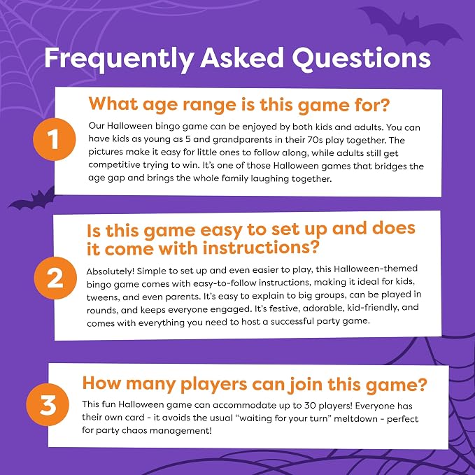 Halloween Games For Kids Party - Halloween Bingo Game For Kids With Up To 30 Players - Halloween Party Games - Halloween Crafts - Fun Spooky Activity For Families, Classroom Parties, Community Events