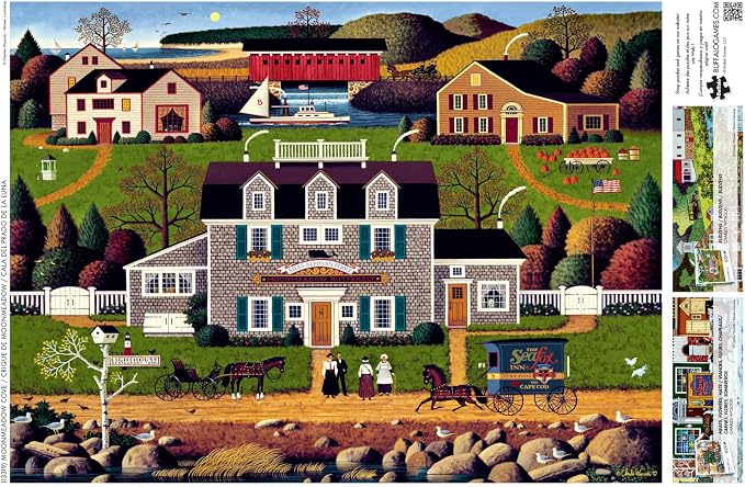 Buffalo Games Charles Wysocki Moonmeadow Cove 1000 Piece Jigsaw Puzzle - 26.75 x 19.75 in, Poster Included - Adult Jigsaw Puzzles - High-Resolution Artwork - Relaxing Family Time