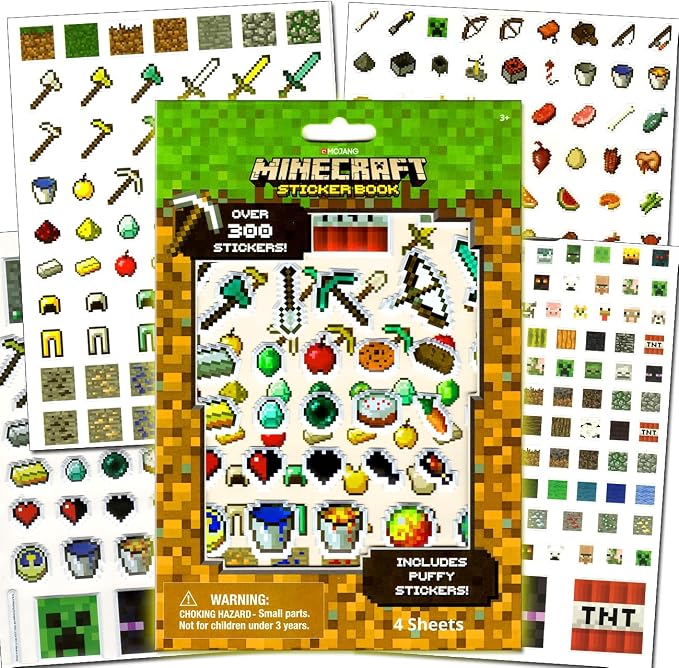 Bendon Minecraft Coloring Activity Book and Sticker Set for Kids