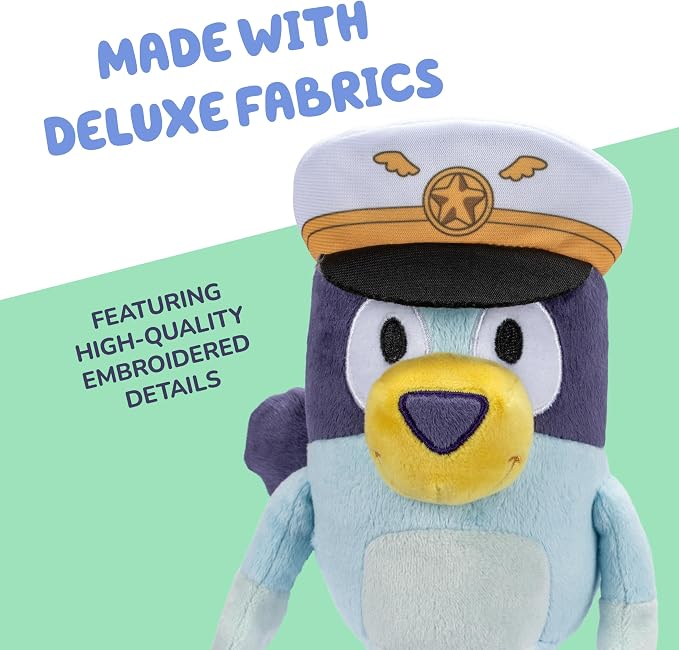 Bluey Plush Stuffed Animals Pack of 2, 16-23”, Soft, Captain and Holiday Plush Figure Toys, Cuddly Stuffed Animals for Kids Ages 3+