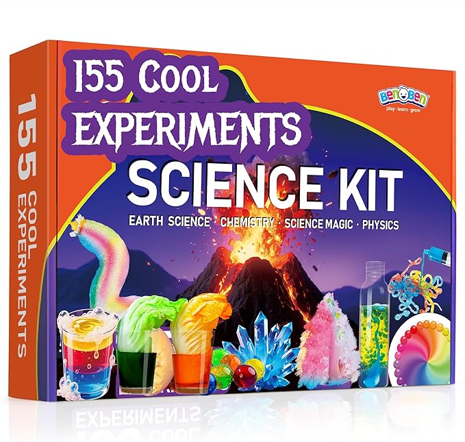 BenBen Ultimate Science Kit for Kids Ages 8-14, 155 Hands-On STEM Experiments for Family Fun & Creative Learning, Gift for Boys Girls