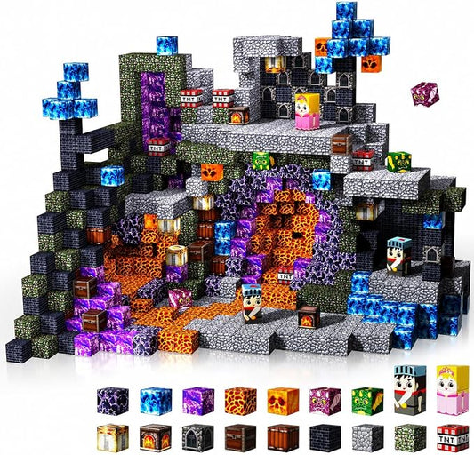 GraceDuck Magnetic Blocks - 150 PCS Build Dark Castle - Magnetic Toys for Montessori Toddler Easter Christmas Birthday Gifts - STEM Sensory Toys for 3 4 5 6 7 8 9 10 Year Old Boys & Girls