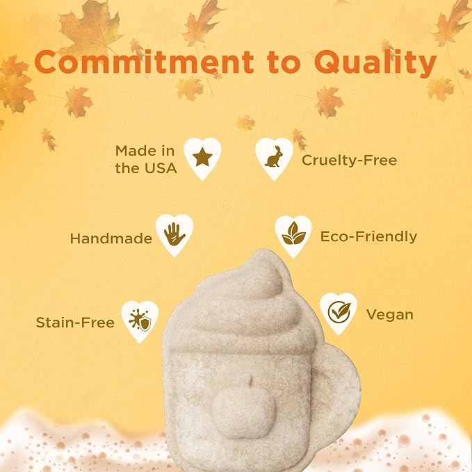 Pumpkin Spice Latte Bath Bomb for Women & Girls – Luxury Fall Bath Bombs (Giftable Packaging) - Natural & Relaxing Fall Gift - Vanilla, Cinnamon & Pumpkin Scented - Holiday Gift for Women
