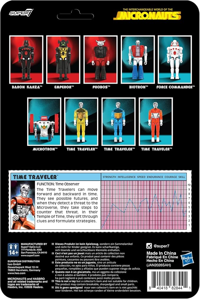 Super7 Micronauts Reaction+ Wave 04 - Time Traveler (Translucent Orange) Action Figure