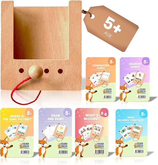Puncho – Teach Your Kids to Solve Problems – Montessori Self-Correcting Wooden Learning Game – 144 Flash Cards with 288 Learning Exercises – Educational Gift for Boys & Girls Ages 5+