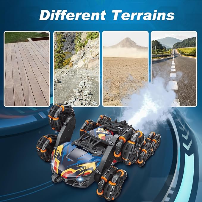 NEXBOX Cool 8 Wheels Hand Controlled rc Stunt Car Toys, Gesture Sensing Remote Control Cars for Boys Age 6 7 8-12 13 14 Year Old, Birthday Gifts Ideas for Kids