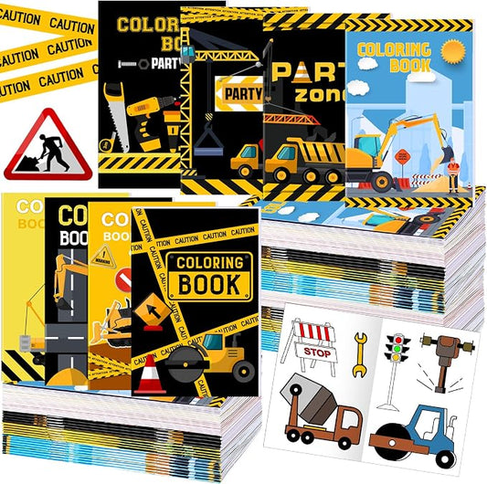 Estune 40 Pcs Construction Trucks Coloring Books Construction Party Favor Coloring Book Set Mini Small Color Booklets Goodie Bag Stuffers for Birthday Party Supplies Activity Gift